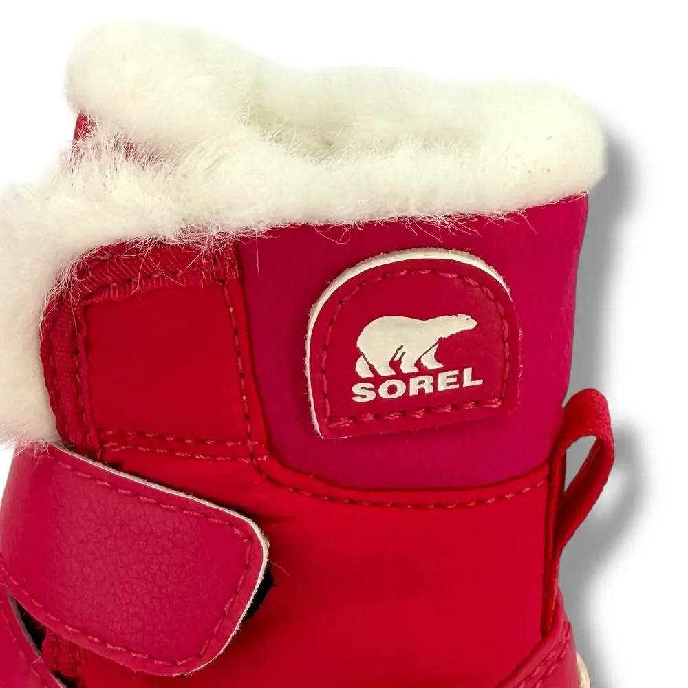 Sorel Whitney II Hot Pink Faux Fur Snow Boots Baby Girl Size 4 Waterproof
